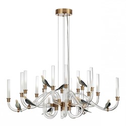 Odeon Light 5431/37L L-VISION ODL_EX24 11 золотой(под латунь)/белый градиент/беж./зеленый/ металл/стекло/керамика Люстра LED 37W 4000K LARK 5431/37L - фото 97837