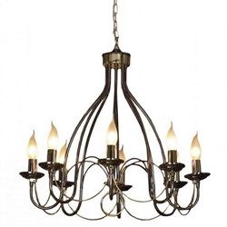 Lussole PROMO 2 Металл Черный хром / блестящее золото Без плафона Люстра E14 GRLSA-4613-08 - фото 98216