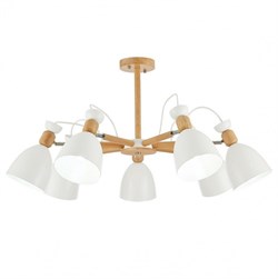 Evoluce SLE103802-07 люстра потолочная светлое дерево, белый / белый E27 7*60W SLE103802-07 - фото 98223