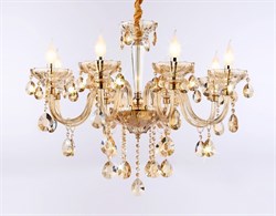 Ambrella Подвесная люстра с хрусталем TR4907/8 GD/TI золото/янтарь E14/8 max 40W D760*639 TR4907 - фото 98400
