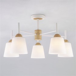 Eurosvet Потолочная люстра со стеклянными плафонами 70085/5 белый 00000083420 - фото 98421