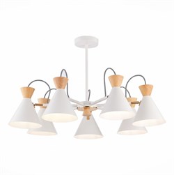 Evoluce SLE125102-07 люстра потолочная белый, Золото/белый, светлое дерево E14 7*40W SLE125102-07 - фото 99506