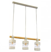 Evoluce SLE114503-03 светильник подвесной белый, светлое дерево/белый, Прозрачный E27 3*60W SLE114503-03