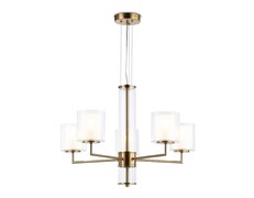 Ambrella Светильник подвесной LH56011/5 BS/FR латунь/белый матовый E14*5 max 40W D640*1260 LH56011