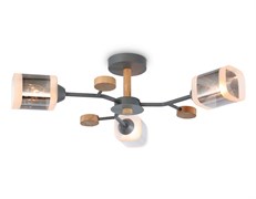 Ambrella Светильник подвесной TR3033231/3 GR/LW/SM серый/светлое дерево/дымчатый E27*3 max 60W D700*180 TR3033231