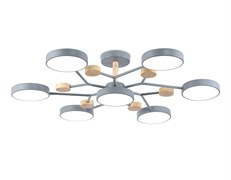 Ambrella Светильник светодиодный подвесной FL4865/7 GR/WD серый/дерево 126W 3000-6000K D830*190 (без ПДУ) FL4865