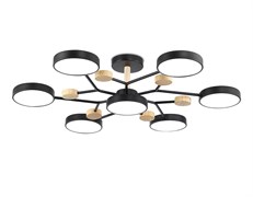 Ambrella Светильник светодиодный подвесной FL4866/7 BK/WD черный/дерево 126W 3000-6000K D830*190 (без ПДУ) FL4866