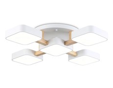 Ambrella Светильник светодиодный подвесной FL4881/5 WH/WD белый/дерево 90W 3000-6000K 675*675*110 (без ПДУ) FL4881