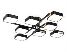 Ambrella Светильник светодиодный подвесной FL4890/8 BK/WD черный/дерево 144W 3000-6000K 960*960*160(без ПДУ) FL4890