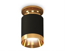 Ambrella Комплект накладного светильника XS6302160 SBK/PYG черный песок/золото желтое полированное MR16 GU5.3 (N6905, C6302, N6134) XS6302160