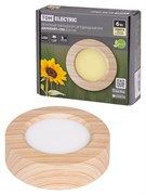 TDM Светильник накладной светодиодный круг "Даунлайт" СПО (сосна) 6 Вт 120*32 мм 3000К SQ0329-0411