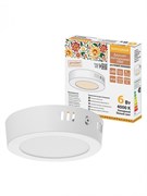 TDM Светильник светодиодный накладной "Даунлайт НАРОДНЫЙ" круг СПО (белый) алюминий 6Вт 4000К SQ0329-4213