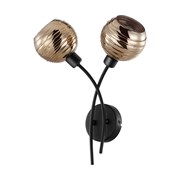 Eglo 39692 Светильник настенный CREPPO, 2X40W(E27), сталь, черный/стекло с напылением, золотистый 39692