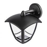 ЭРА Садово-парковый светильник ДБУ 07-8-002 Дели 2 черный 4 гранный настенный IP44 светодиодный 8Вт 3000K Б0064297