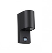 Odeon Light 4390/1W HIGHTECH ODL23 561 черный/металл/пвх стойкий к УФ излучению Настенный светильник с датчиком движения IP44 LED GU10 7W MOTTO 4390/1W