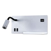 Ambrella Настенный светодиодный светильник с полкой, выключателем и USB портом FW292 GR/BK серый/черный LED 4200K 5W+3W 260*150*110 FW292