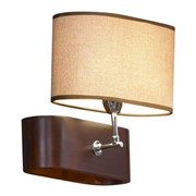 Lussole S.R.L Металл/дерево Хром / дерево Ткань Светильник настенный E27 60W LSF-2101-01