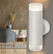 ЭРА Светильник настенный WL50 WH/TR 2*GU10 2*12Вт IP20 белый, прозрачный Б0061195