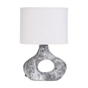 Светильник декоративный настольный Форте, основание кольцо под черный мрамор, белый абажур, цоколь Е27, 60Вт REXANT 603-1027