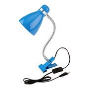 Светильник настольный Моби на металлической стойке с зажимом-прищепкой, с цоколем Е27, 60 Вт, цвет летнее небо Rexant 603-1013