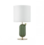 Odeon Light 5425/1T MODERN ODL_EX24 золотой/зеленый/белый/металл/керамика/ткань Настольная лампа E27 1*60W CACTUS 5425/1T