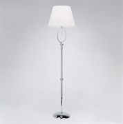 Eurosvet Торшер с белым абажуром 01056/1 хром/прозрачный хрусталь Strotskis 00000084937