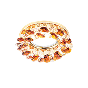 Gauss Светильник Brilliance Gu5.3 1/30 кристалл/янтарь/золото CR043