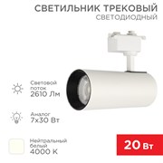 Светильник светодиодный трековый Стар Трек 30 Вт 4000 К 30 град LED белый Rexant 611-008