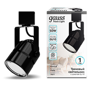 Gauss Светильник трековый цилиндр GU10 220V IP20 60*145мм черный однофазный TR011