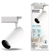 Gauss Светильник трековый цилиндр 16W 1390lm 4000K 180-240V IP20 65*210мм белый угол 24? LED TR066
