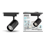 Gauss Светильник трековый цилиндр 42W 3650lm 4000K 180-240V IP20 90*240мм черный угол 24? LED TR074