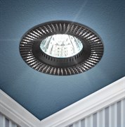 ЭРА Встраиваемый светильник алюминиевый KL32 AL/BK/1 MR16 12V 50W черный серебро Б0049563