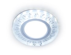 Ambrella Встраиваемый точечный светильник с LED подсветкой S216 CL/FR прозрачный/матовый GU5.3+3W(LED COLD) D90*25 S216