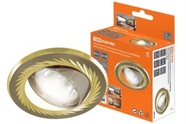 TDM Светильник встраиваемый поворотный СВ 02-02 MR16 50Вт G5.3 матовый никель/золото SQ0359-0004