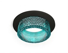 Ambrella Комплект встраиваемого светильника с композитным хрусталем XC6513043 SBK/BL черный песок/голубой MR16 GU5.3 (C6513, N6153) XC6513043