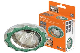 TDM Светильник встраиваемый поворотный СВ 02-07 MR16 50Вт G5.3 зелёный блеск/хром SQ0359-0041