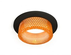 Ambrella Комплект встраиваемого светильника с композитным хрусталем XC6513044 SBK/CF черный песок/голубой MR16 GU5.3 (C6513, N6154) XC6513044