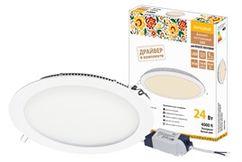 TDM Светильник ультратонкий встраиваемый светодиодный "Даунлайт НАРОДНЫЙ" СВО (белый) 24 Вт 4000К SQ0329-0082