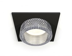 Ambrella Комплект встраиваемого светильника с композитным хрусталем XC6521040 SBK/CL черный песок/прозрачный MR16 GU5.3 (C6521, N6150) XC6521040