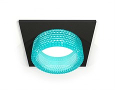 Ambrella Комплект встраиваемого светильника с композитным хрусталем XC6521043 SBK/BL черный песок/голубой MR16 GU5.3 (C6521, N6153) XC6521043