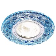 Ambrella Встраиваемый точечный светильник со светодиодной лентой S288 BL хром/сапфир хрусталь/MR16+3W(LED WHITE) S288 BL