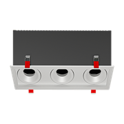 Varton Рамка для модульного светильника FLEX 50 14 тройная встраиваемая 110х325х130мм RAL9010 поворотная V1-R0-00435-10014-2000000