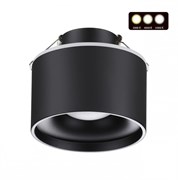 Novotech 358962 SPOT NT22 черный Светильник встраиваемый с переключ. цв. температуры IP20 LED 3000К\4000К\6000К 12W вниз + 3W вверх 110-265V GIRO 358962