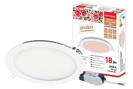 TDM Светильник ультратонкий встраиваемый светодиодный "Даунлайт НАРОДНЫЙ" СВО (белый) 18 Вт 3000К SQ0329-0096