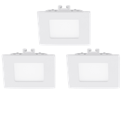 Eglo Комплект светодиод. встраив. светильников FUEVA 1, 3х2,7W (LED) 3000K, 85х85, литой металл, белый/пл 94733