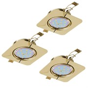 Eglo Комплект светодиодных встраиваемых светильников PENETO, 3x5W (GU10), 87х87, сталь, латунь, теплый 94403