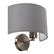 Arte Lamp A1021AP-1SS Mallorca Бра с выкл., серебро/серый текстиль A1021AP-1SS
