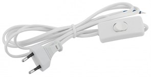 ЭРА Шнур для бра UX-ШВВП-S-1,8m-W с выключателем 1,8м ШВВП 2x0,5мм2 белый Б0044071