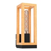 Eglo 43745 Бра NAFFERTON, 1Х40W, E27, L100, H280, A125, сталь, черный/дерево, коричневый 43745