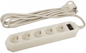 ЭРА USF-5es-3m-I Слоновая кость Сетевой фильтр базовая защита, с/з, с выкл, 5гн, 3м, ПВС, 10А Б0019035